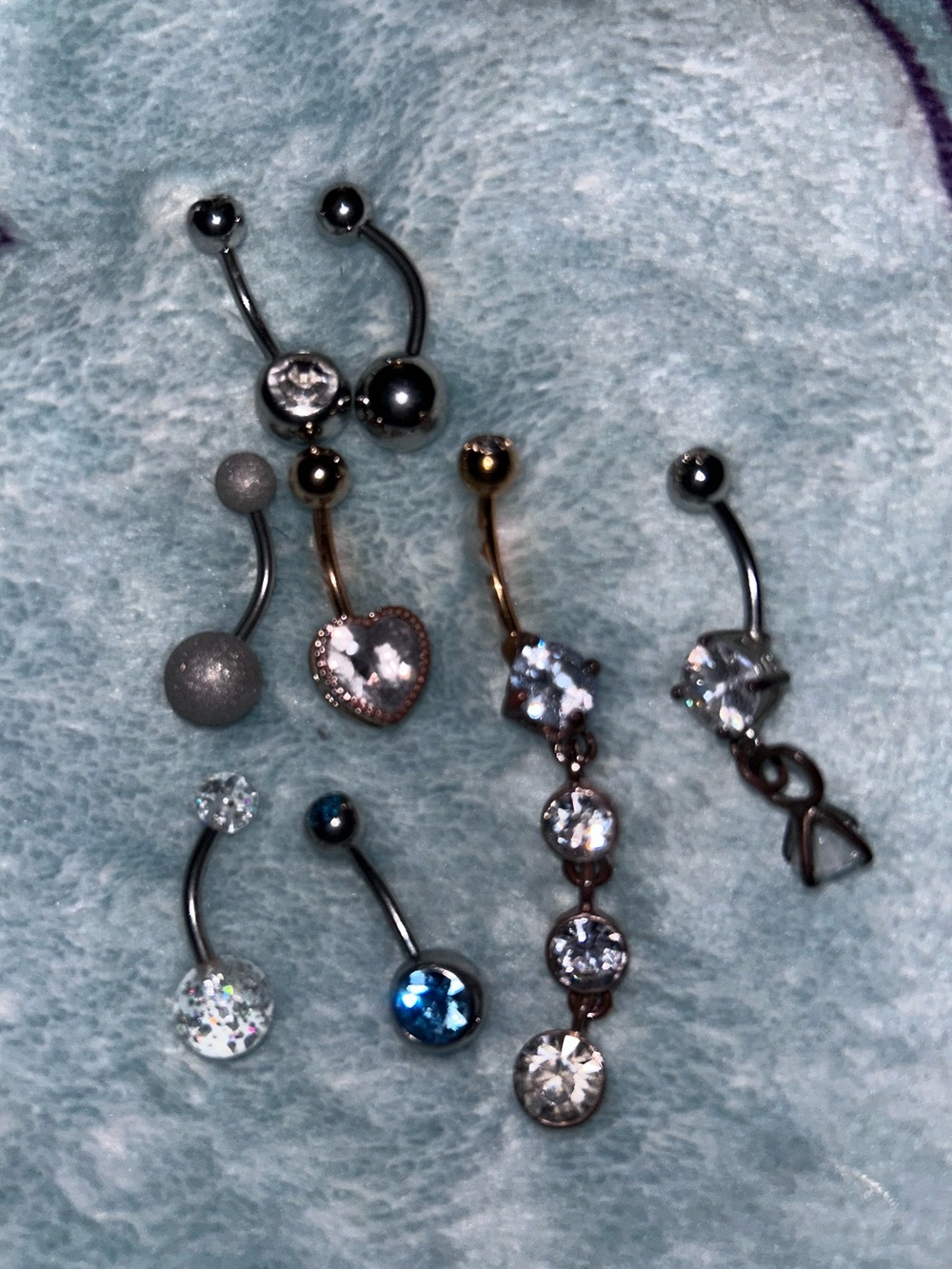 8 piece belly button ring bundle